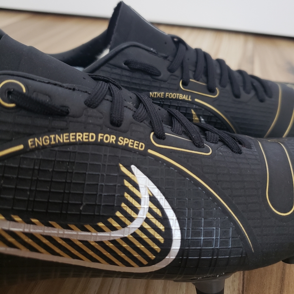 Nike Mercurial Vapor 14 Academy FG/MG DJ2869-007 Soccer Cleats Black Gold Sz 4.5 - Picture 4 of 9
